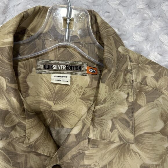 Quiksilver Edition Hawaiian Short Sleeve Button Up Shirt Size Large - Picture 8 of 8